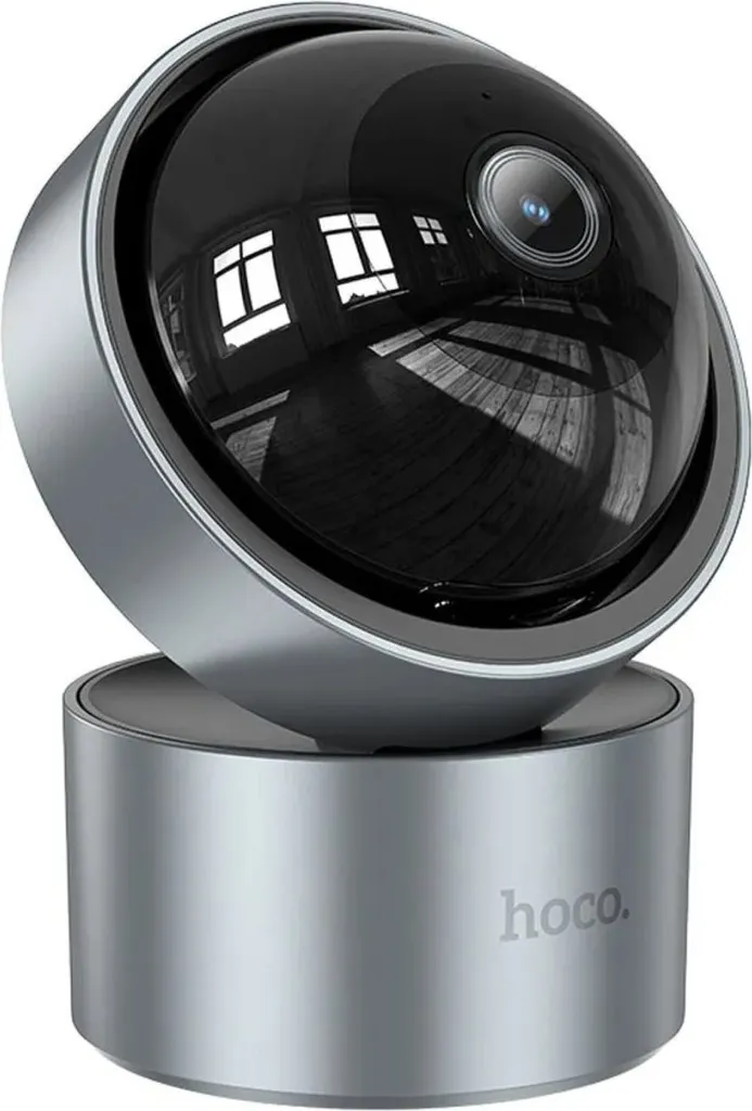 Caméra Babyphone WiFi 3MP Full HD Argentée avec Rotation Smartphone à Distance