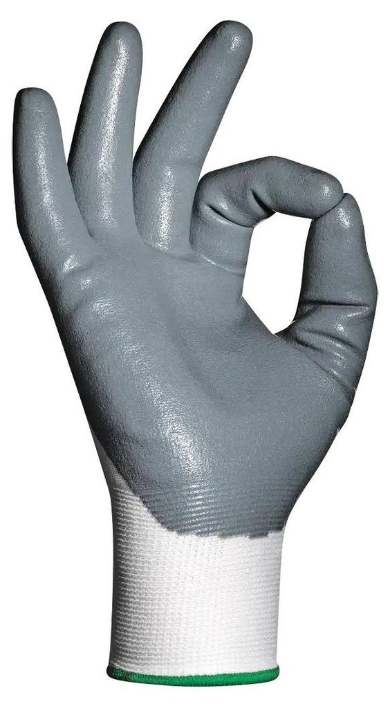 Sir Safety REFLEX Arbeitshandschuhe aus HPP-Polyester mit Nitrilschaum-Handfläche, 12 Paar, L, Grau