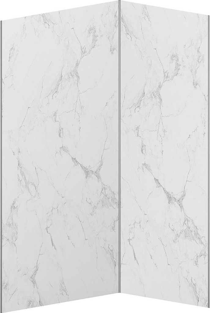 Wandpaneele Dusche 2er-Set inkl. Profile - Aluminium - 90 x Produktbild 