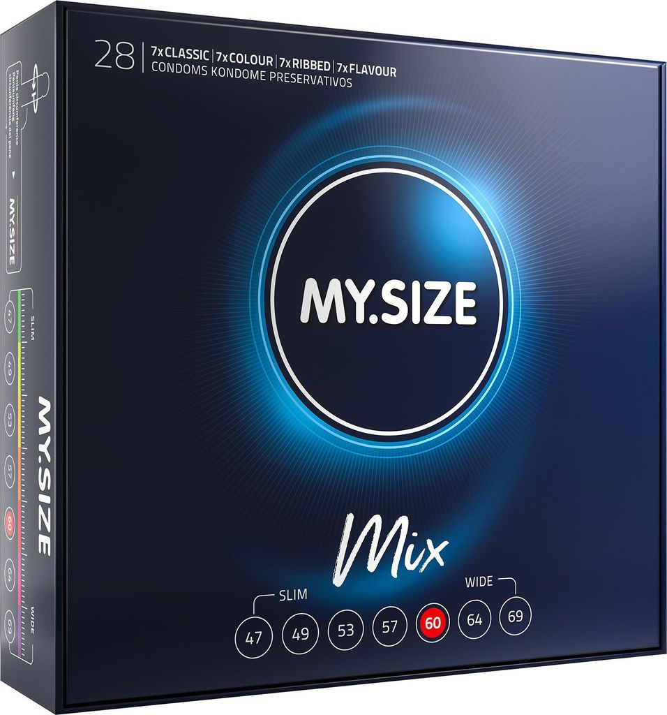 MY.SIZE Mix: 28 prezerwatyw w 4 ekscytujących wersjach: Zdjęcie produktu 