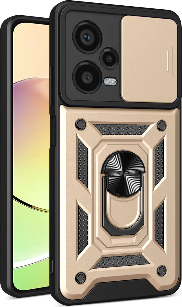 Cover Oro Redmi Note 12 Pro+ con Anello: Stile Luxury e Massima Sicurezza - 1