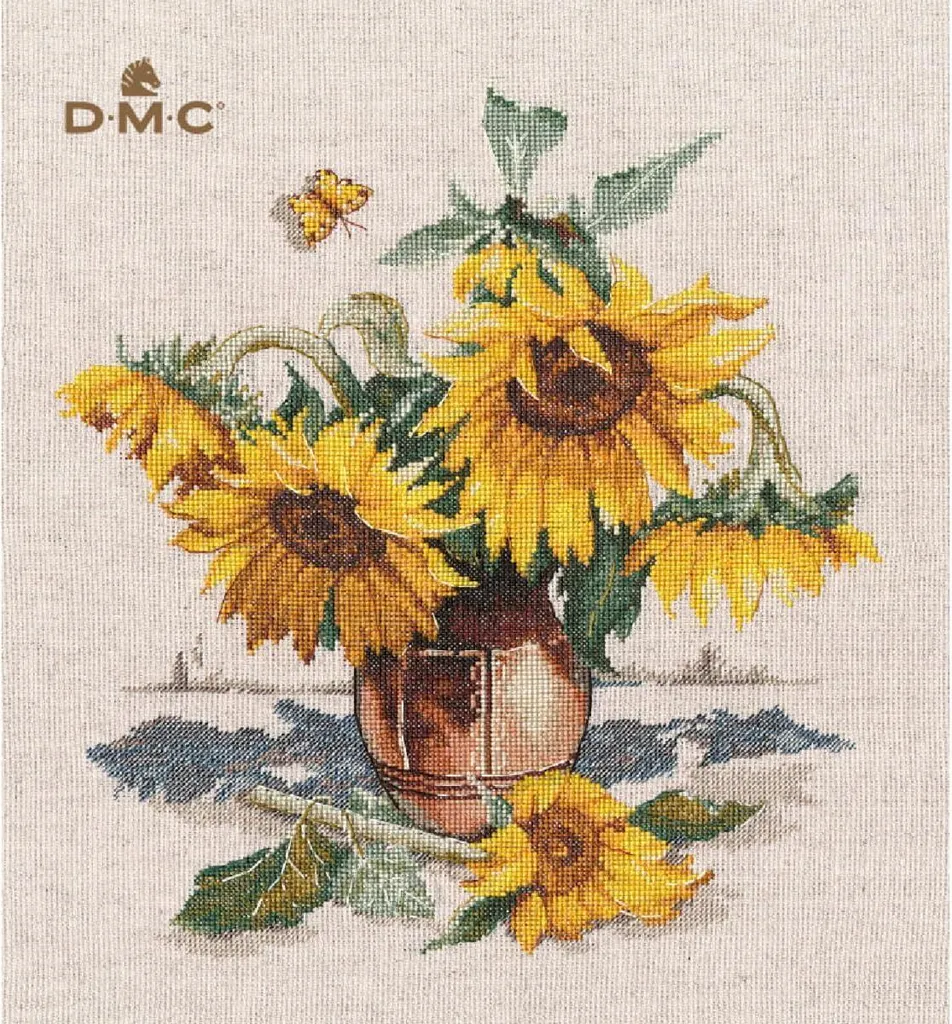 Oven Fleurs ensoleillées Kit Point de Croix compté complet 27x30cm