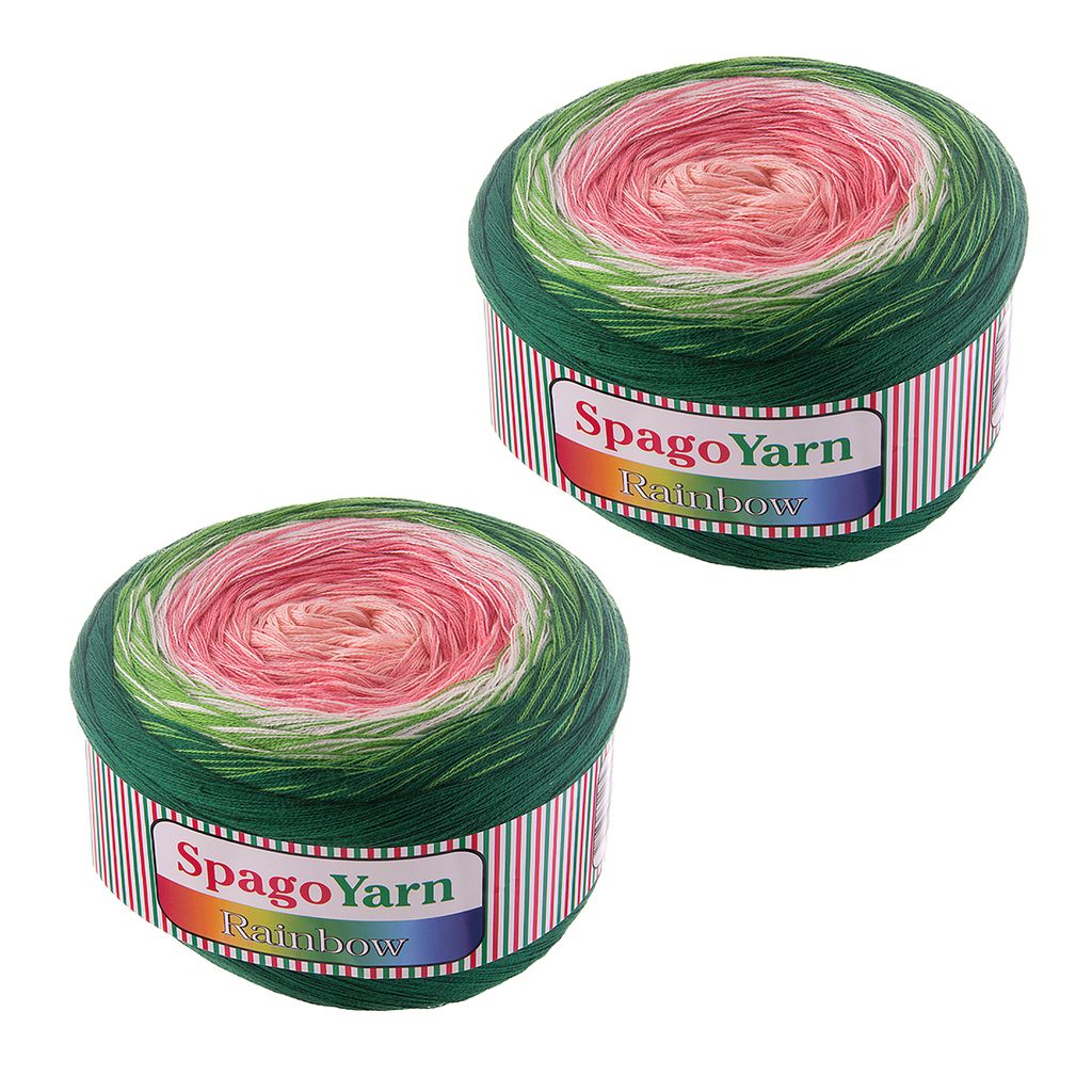 2 x 250g Farbverlaufsgarn Rainbow 08