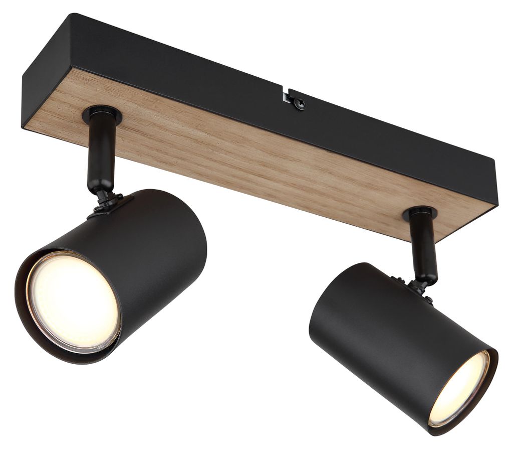 Globo Lighting Strahler Metall schwarz matt, 2x GU10