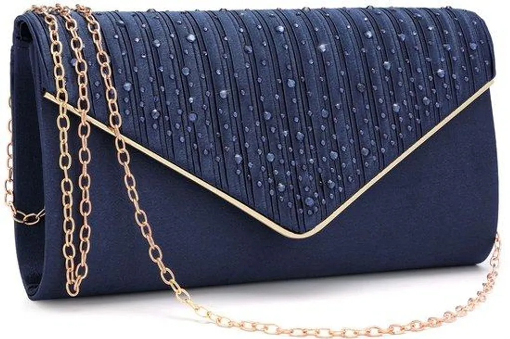 Pochette de soirée bleu marine pour femme sac à main chic de gala