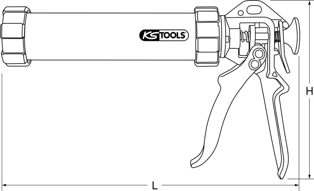 Pistolet à mastic manuel KS-TOOLS 750g robuste pour joints et colles - 9