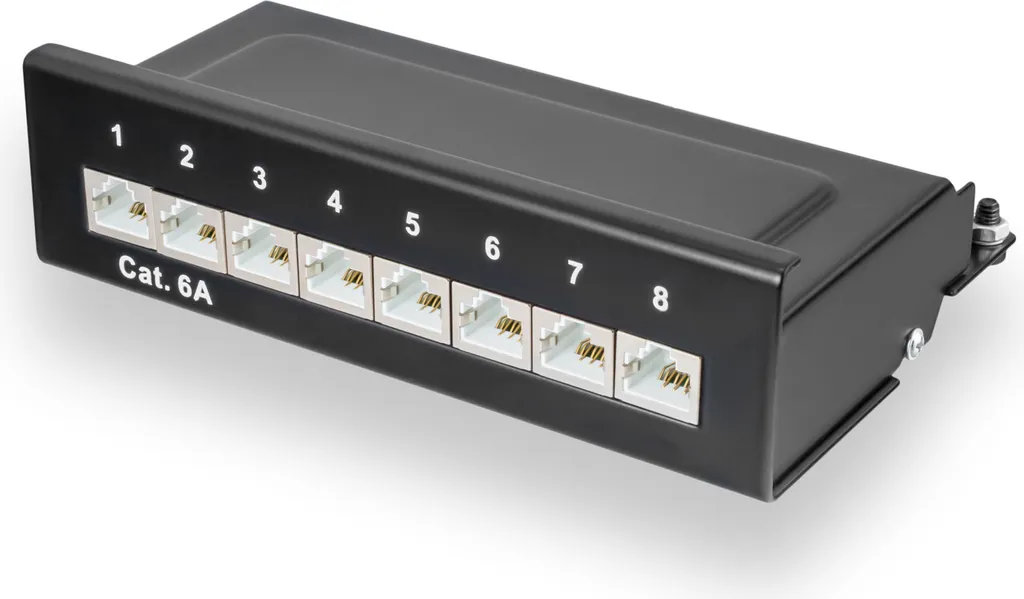 Mini Patch Panel 8 Porte S/CONN Cat 6A | Schermato Nero 75067 - 2