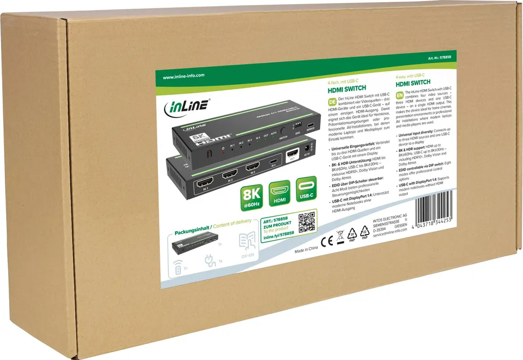 Switch HDMI 8K InLine 48Gb/s Multiport avec USB-C pour Vidéo Haute Fluidité - 7