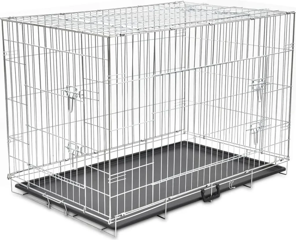 Cage pour grand chien pliable en métal XXL avec double porte d'accès