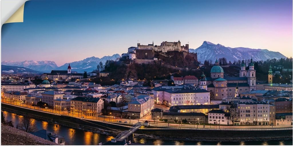 ARTland Wandbild, selbstklebend Salzburg Panorama Größe: 60x30 cm