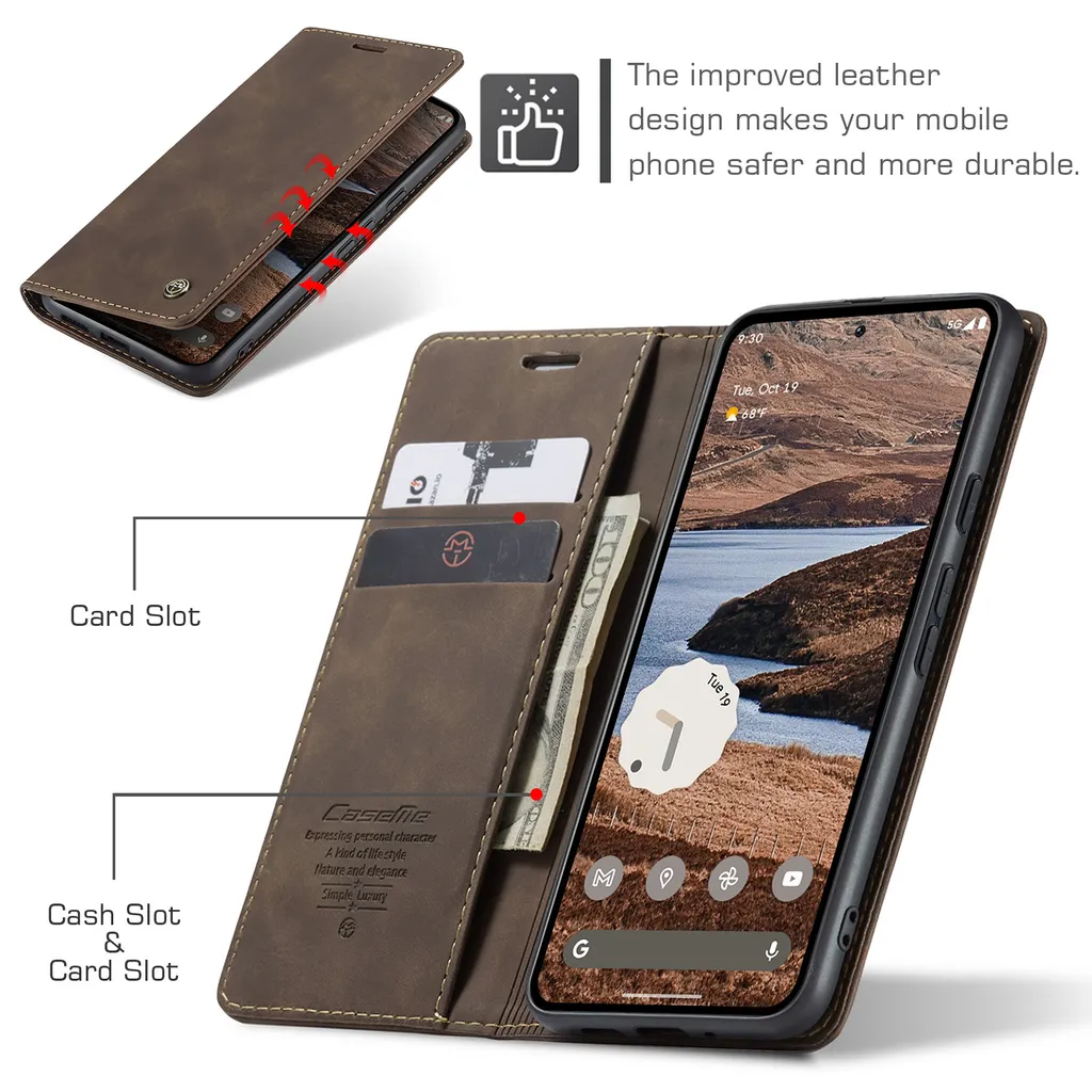 Cover Professionale Google Pixel 9 Pro XL Bronzo Retro Stand Case - 4