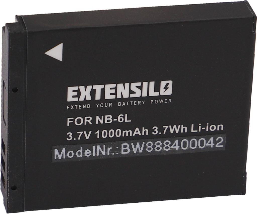 EXTENSILO Akku kompatibel mit Canon PowerShot SX530 HS, SX600 HS, SX610 HS, SX700 HS, SX520 HS, SX710 HS Kamera (1000 mAh, 3,7 V, Li-Ion)