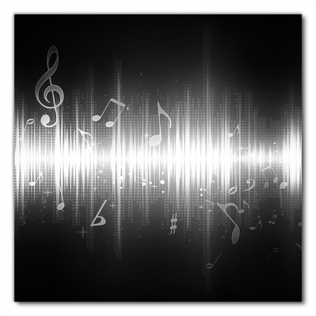 Wallario selbstklebende Möbelfolie/ Tischdecke für Innen und Außen, Größe: 100 x 100 cm - Noten der Musik in schwarz und weiß