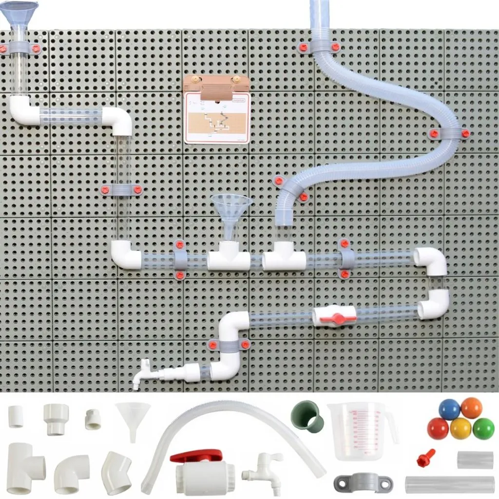 Système de tuyaux Masterkidz : rail à billes 84 pièces pour mur STEM