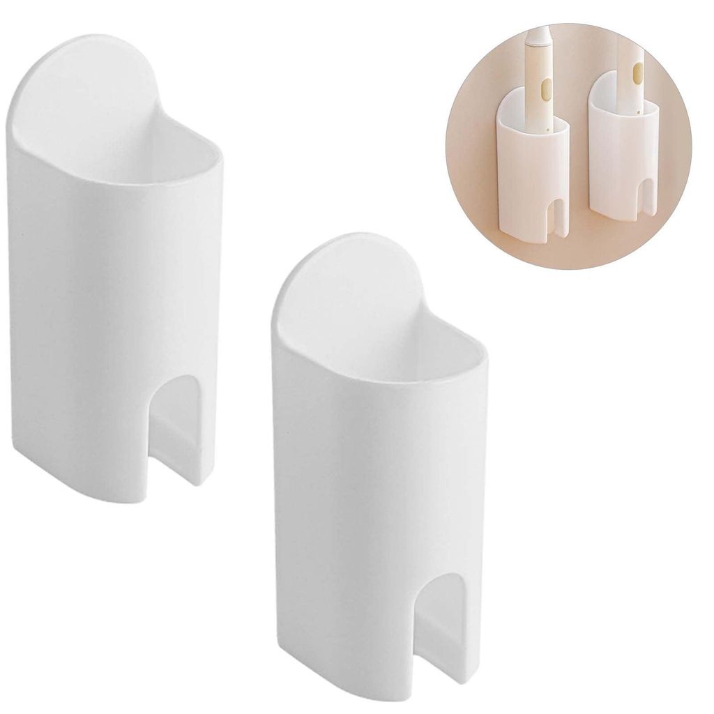 2 Stück Zahnbürstenhalter, Zahnbürsten Halter Selbstklebend, Stark Klebende, Zahnbürstenhalterung Wand Ohne Bohren, Electric Toothbrush Holder ...