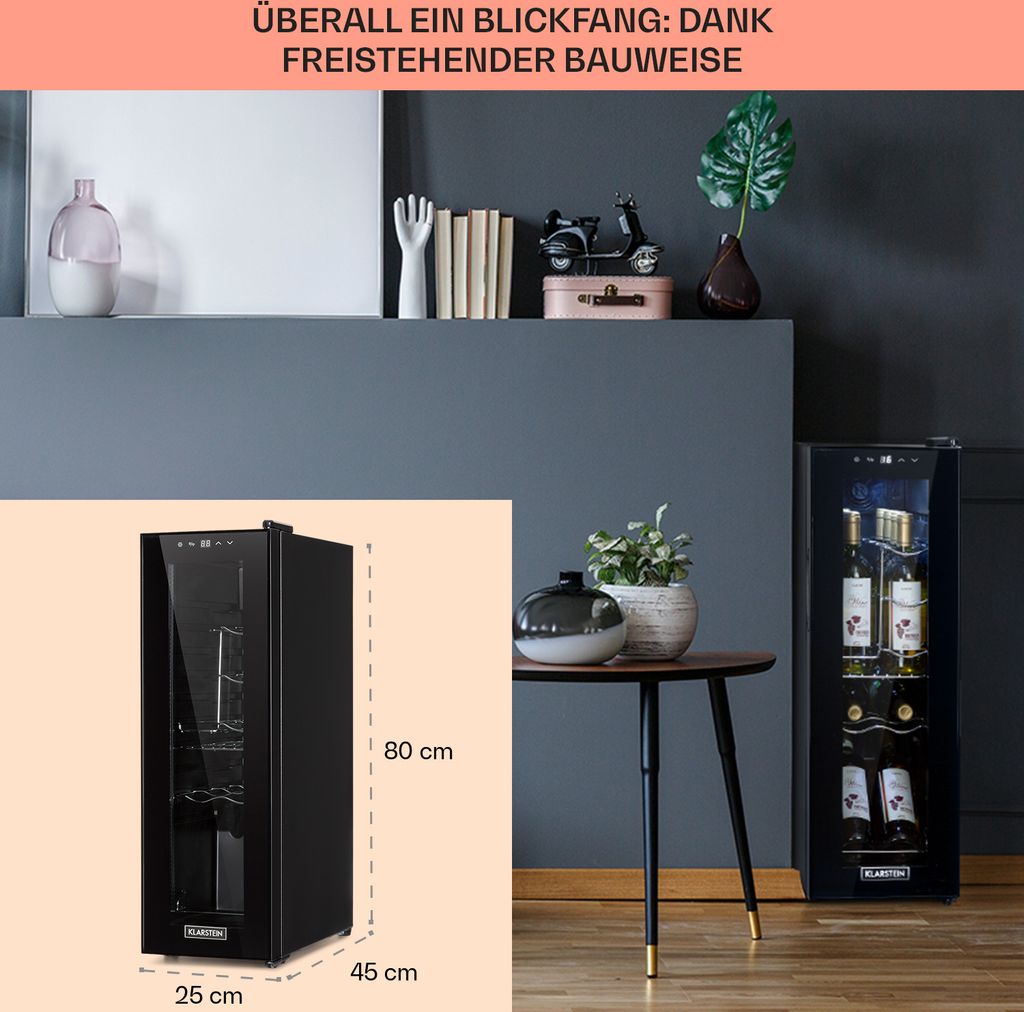 Klarstein Weinkühlschrank, 1 Zonen Getränkekühlschrank Produktbild 6