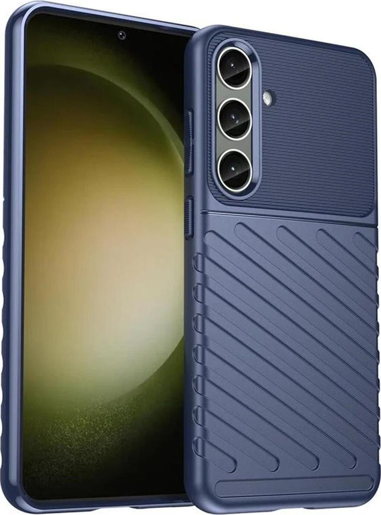 Conie Schutzhülle für Samsung Galaxy S24 Plus Tasche Silikon Case Muster Cover Bumper TPU Hülle in Blau