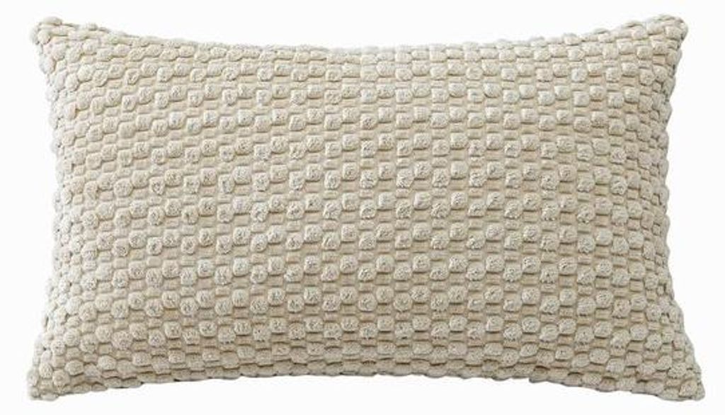 Unyqoos Kissenbezug in Beige mit 3D-Bubble-Textur für einen modernen Boho-Stil, 40 x 60 cm