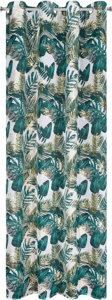 Rideau tamisant DAVOS 140x250 bicolore vert et blanc style nature
