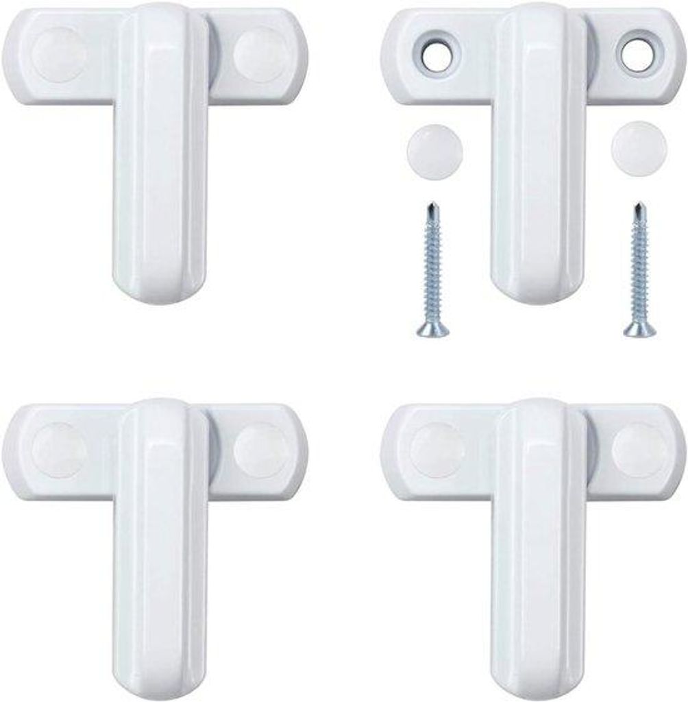 Sicherheitsset für Fenster mit Drehverschluss - Widerstandsfähiges Zinkguss - 4er Set - Für UPVC- und PVC-Fenster und Türen - Einbruchschutz