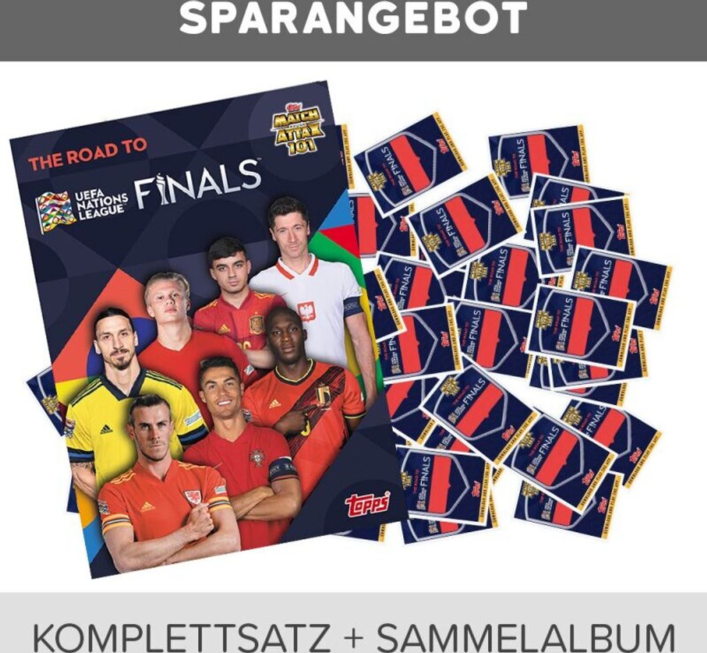 Topps - Road to 2022 UEFA Nations League - Alle 214 Karten + Sammelmappe (ohne limitierte oder andere Sonderkarten)