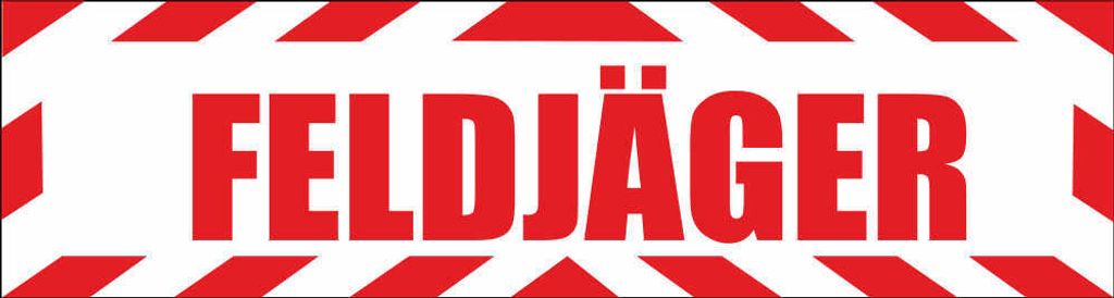 INDIGOS UG - Magnetschild "Feldjäger" mit Rahmen 30 x 8 cm - Magnetfolie für Auto / LKW / Truck / Baustelle / Firma