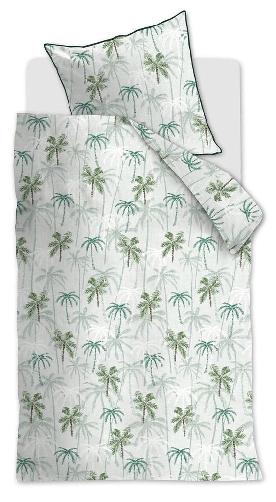 Rivièra Maison Renforcé Bettwäsche Palm Para Green 155X220 155 x 220 cm + 1x 80 x 80 cm 1 Bettbezug, 1 Kissenbezug Grün