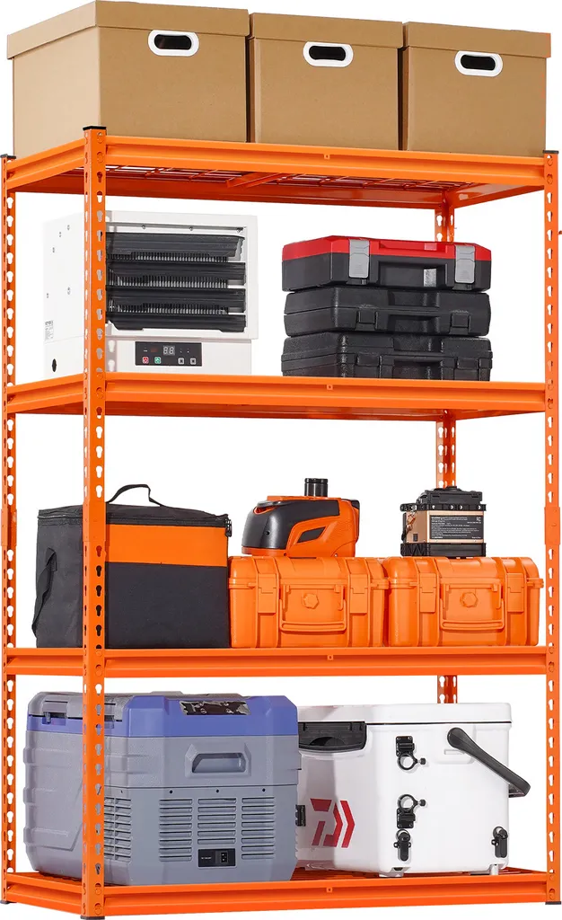 Étagère Industrielle Ultra Résistante 1089 kg en Acier Orange