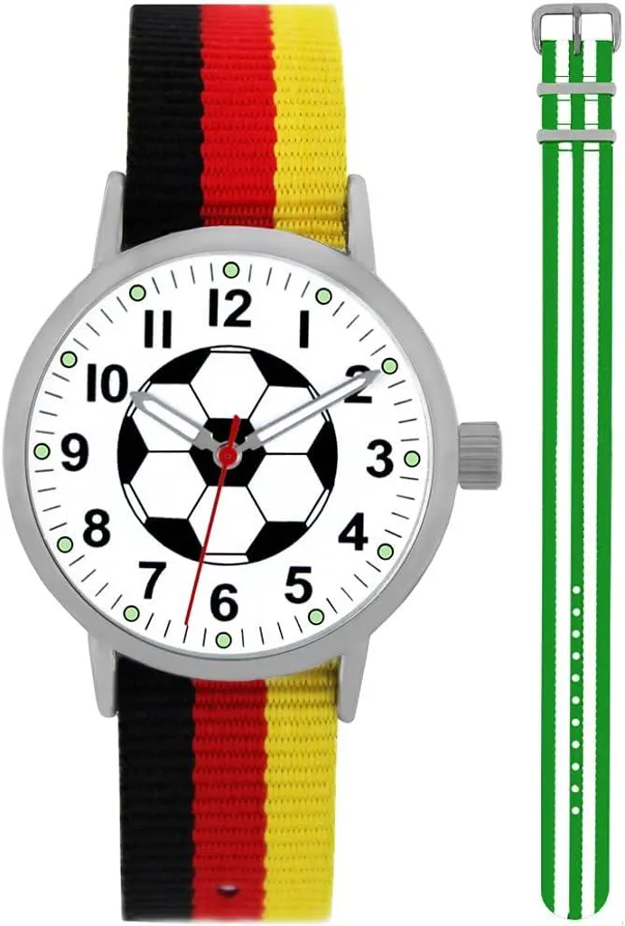 Primo Orologio Educativo Bambino Calcio - Lancette Luminose e Nylon