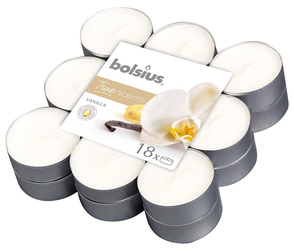 Bolsius Duft-Teelichte Alu 4h Vanille 18 Stück Produktbild 