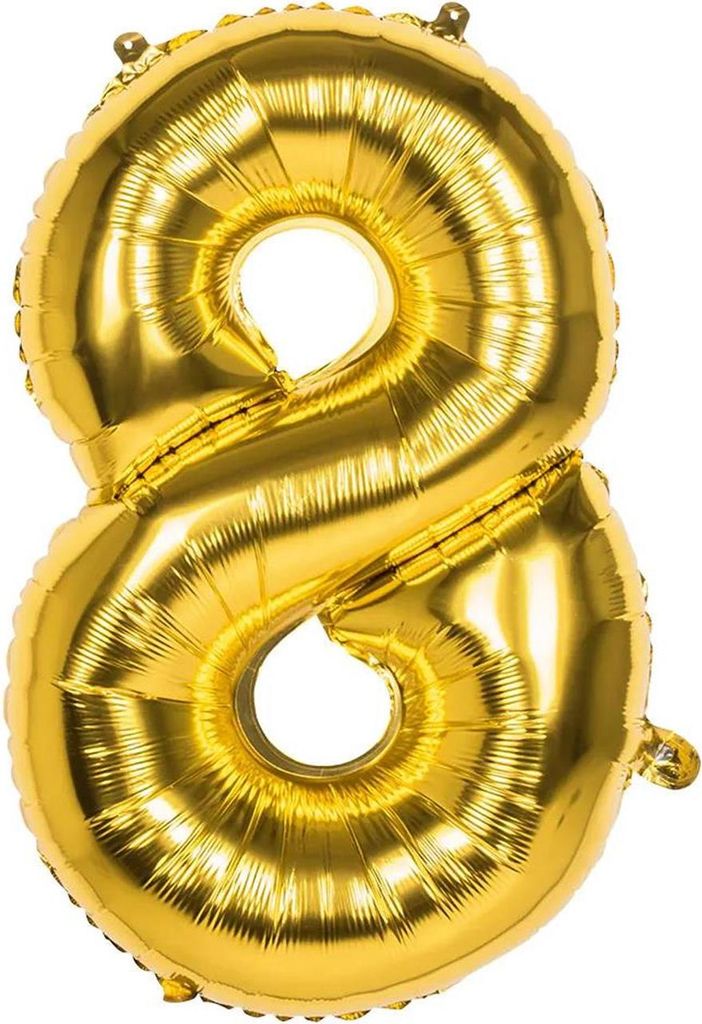 Boland folieballon 8 goud 86cm