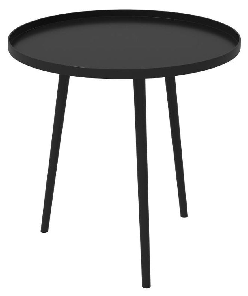 Outdoor Beistelltisch, Gartentisch, runder Terrassentisch, Stahl, Ф40 x 50Hcm, Schwarz