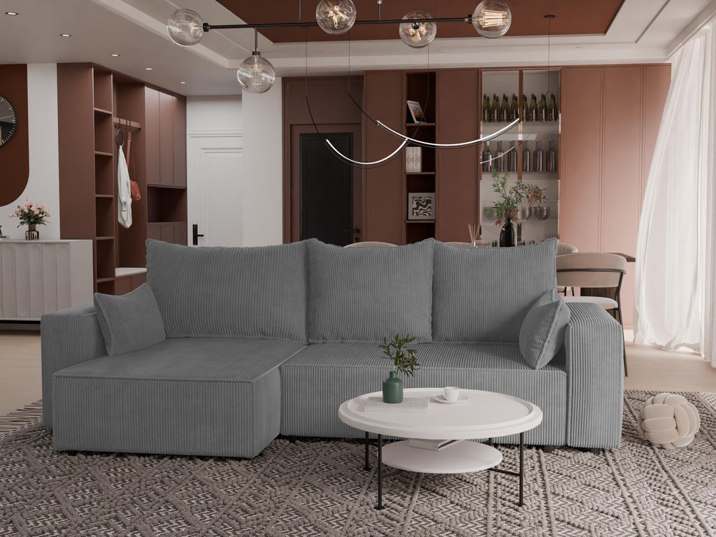 4ALL HOME Ecksofa mit Schlaffunktion Tobi XL 275x145 cm - Couch - Sofa mit Bettkasten - Eckcouch - L-Form - Schlaffsofa - Schlafsofa mit Bettkasten...