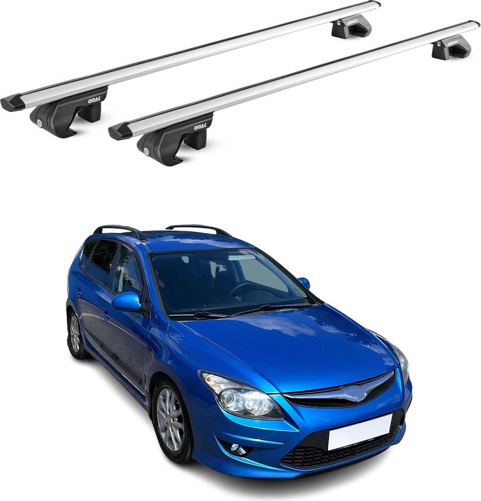 Dachträger Grundtäger für Hyundai i30 Kombi 2007-2012 90kg Alu Silber 2 tlg ABE