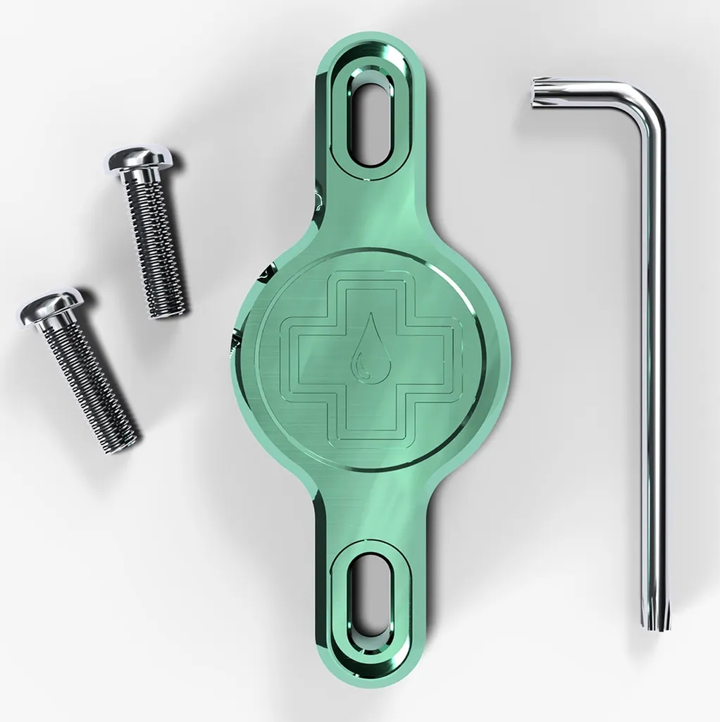 Support de Traceur AirTag pour Vélo Muc-Off V2 Turquoise en Alu Robuste