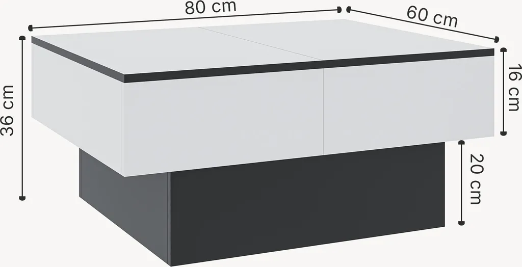 Table basse extensible Lens idéale pour petits salons avec rangement