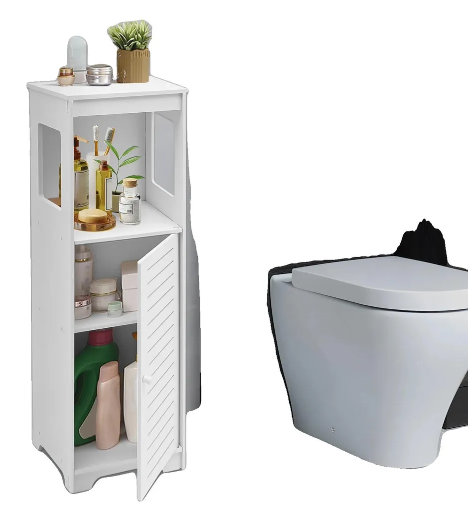 Armoire PVC blanc design moderne étanche avec étagères modulables 70cm