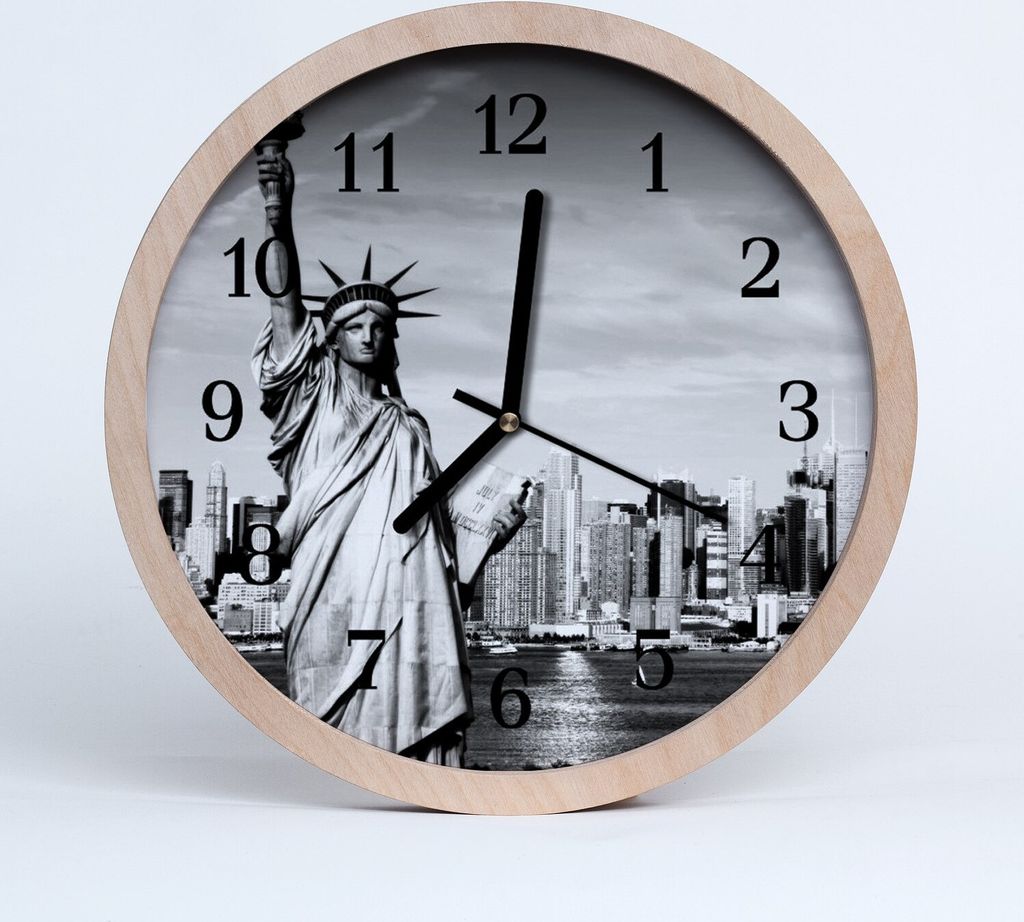 Holzuhr 20fi cm wanduhr - Statue of Liberty City