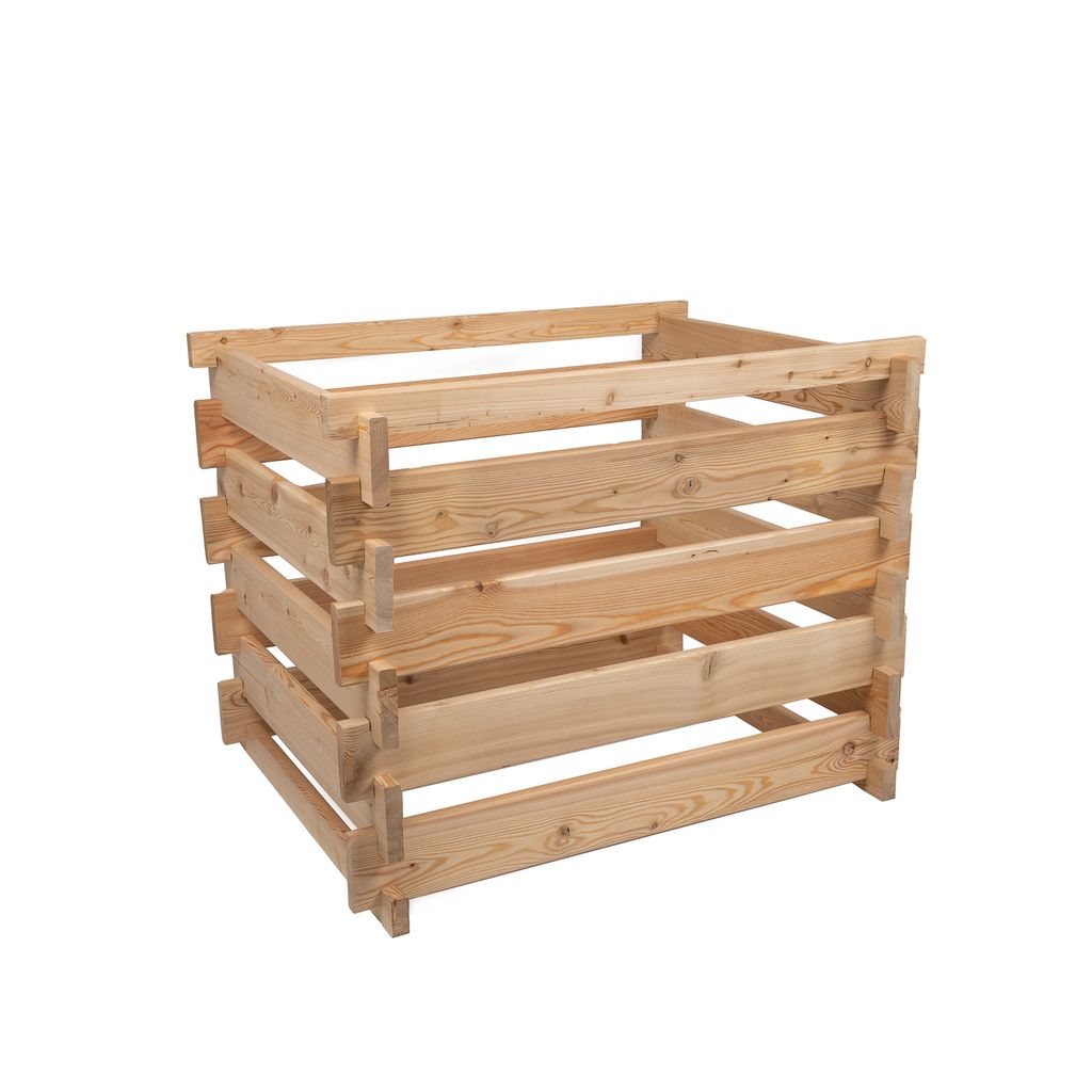 Holzkomposter (zweite Wahl) mit Holz-Stecksystem Größe: 120x120xH80cm Steckkomposter Kompostsilo Holzart: Sibirische Lärche