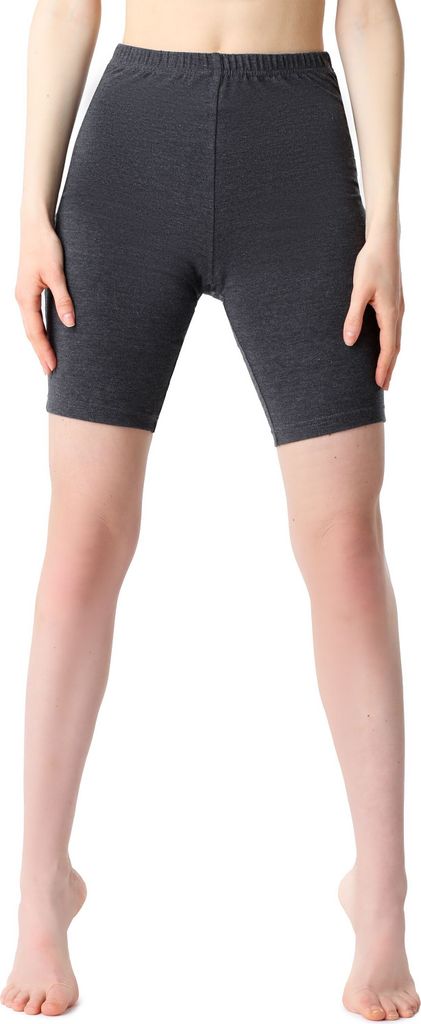 Bellivalini Damen Kurze Leggings aus Baumwolle BLV50-200 (Dunkelmelange, S)