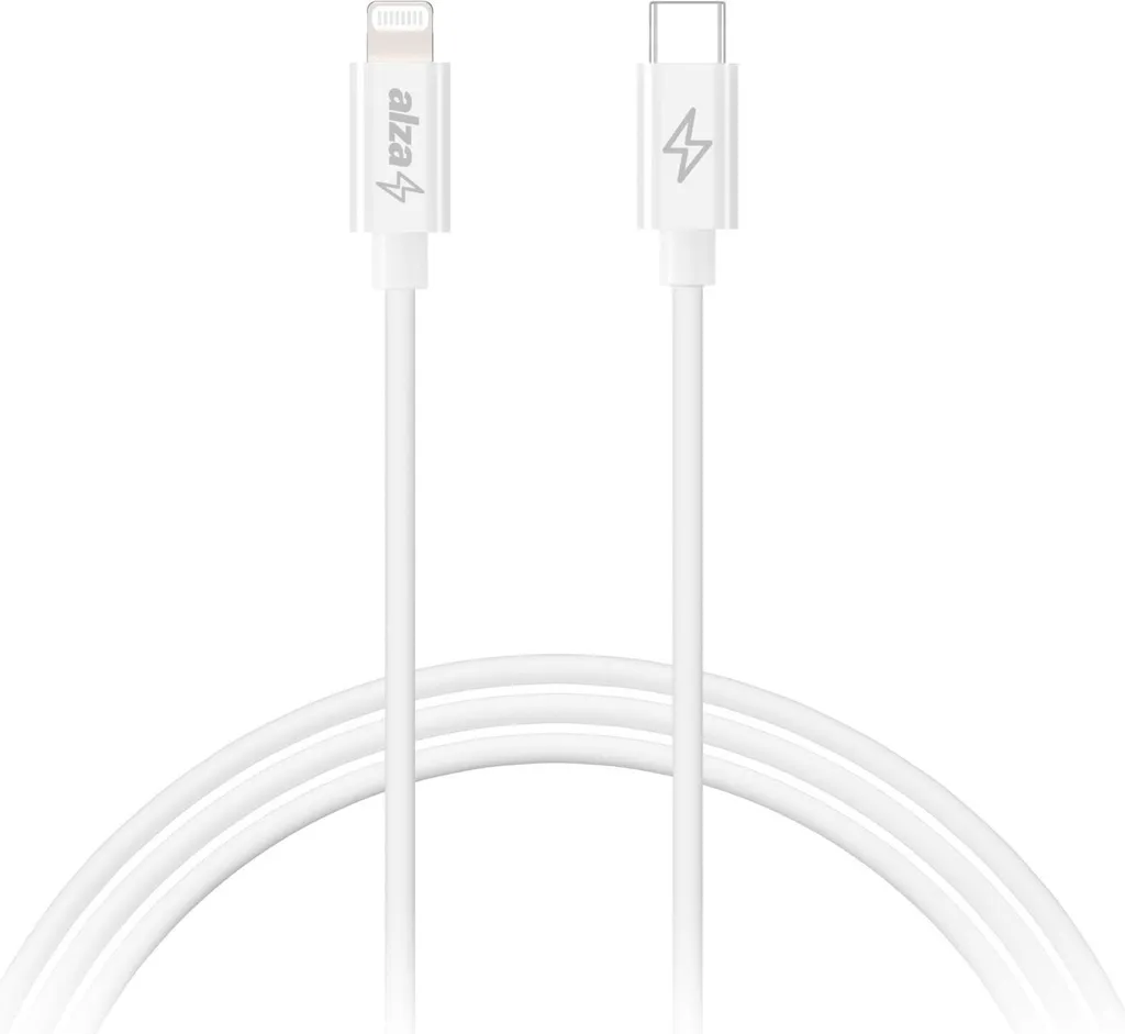 Câble AlzaPower Core USB-C vers Lightning MFi Blanc 0,5m Haute Qualité