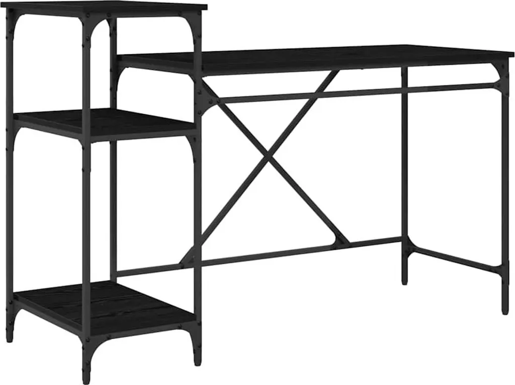 Scrivania in rovere nero 135 x 50 x 90 cm