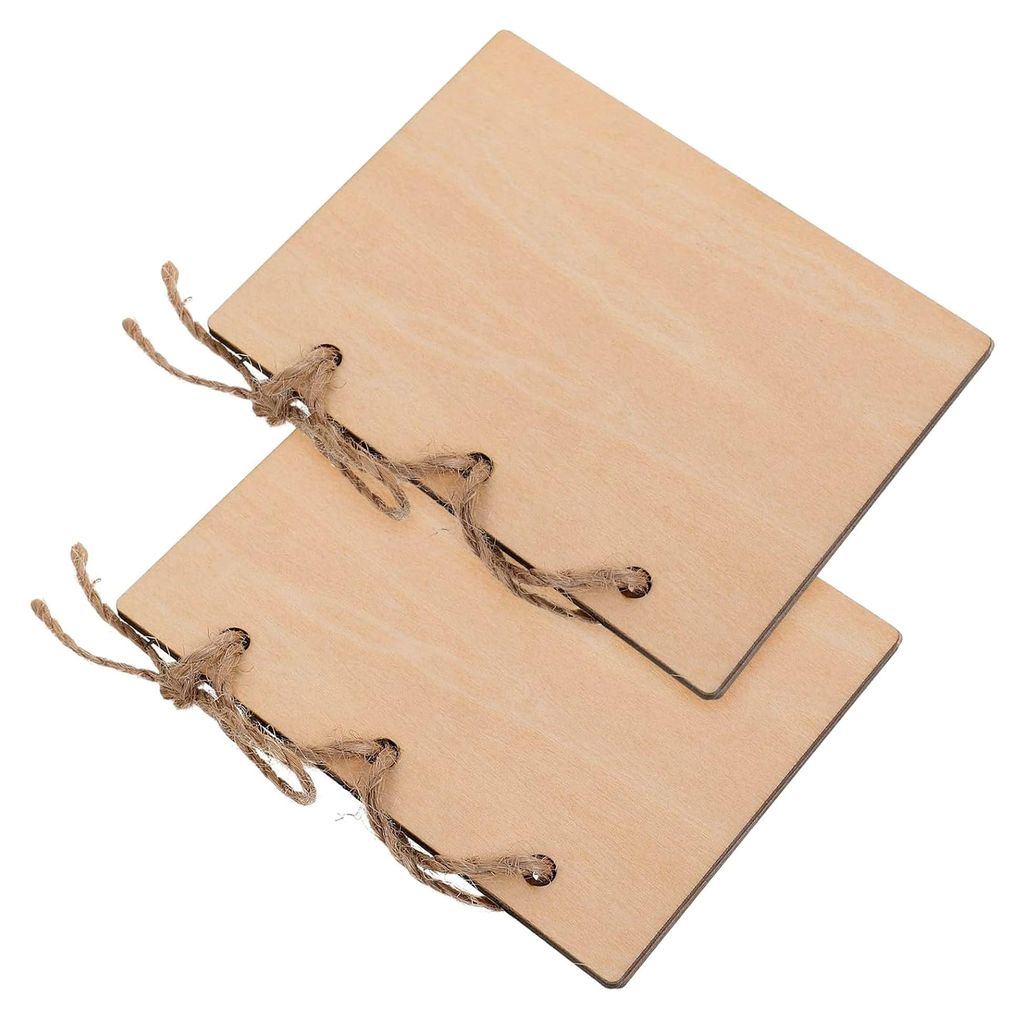 Zwei Holz-Gelübdebücher für die Hochzeit mit zartem Blumenmuster – Reißfestes Hochzeitsbuch als Geschenk und Fotorequisite für das Brautpaar