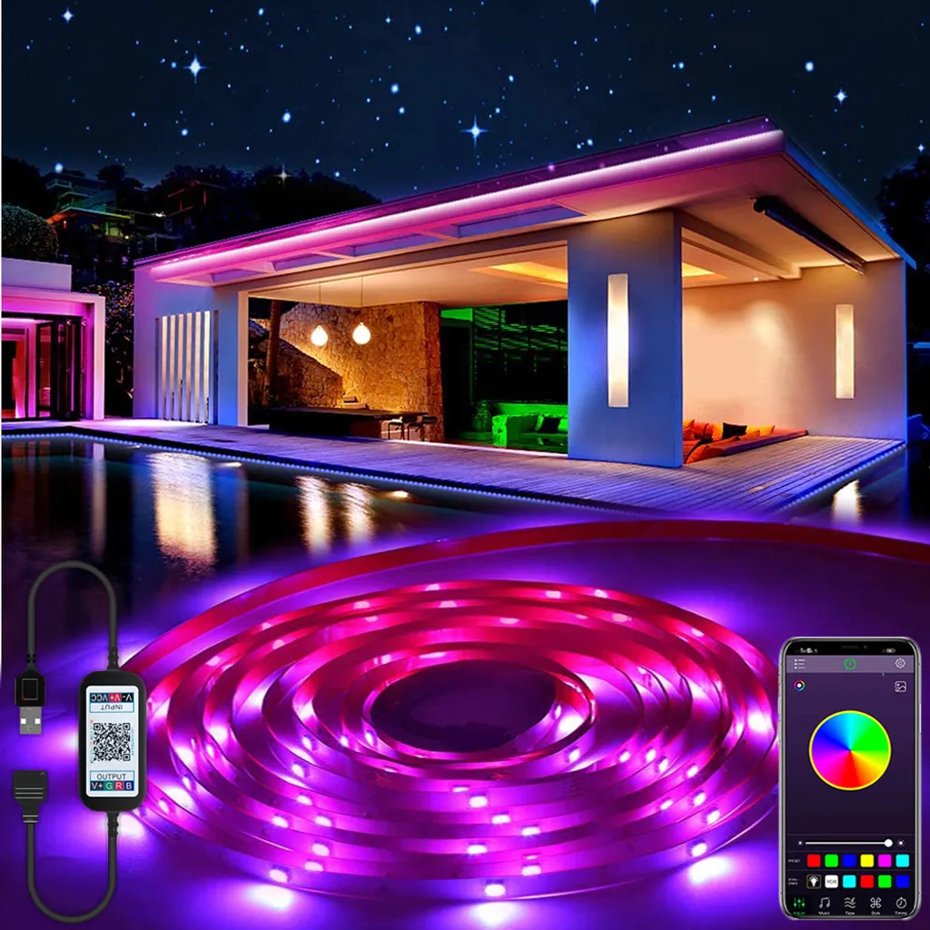 Striscia LED Bluetooth 5m RGB - 300 LED Impermeabile per TV e PC