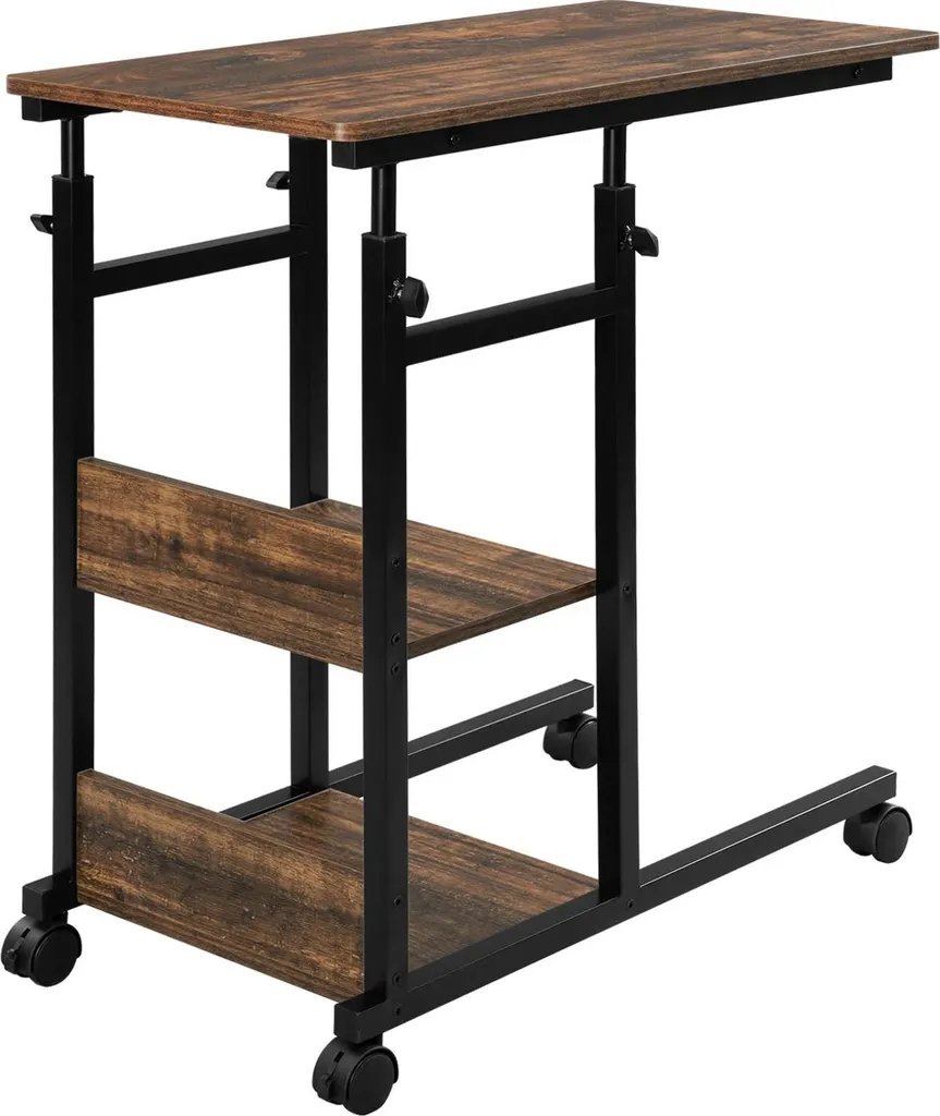 Table d'appoint ergonomique réglable pour canapé et lit bois vintage