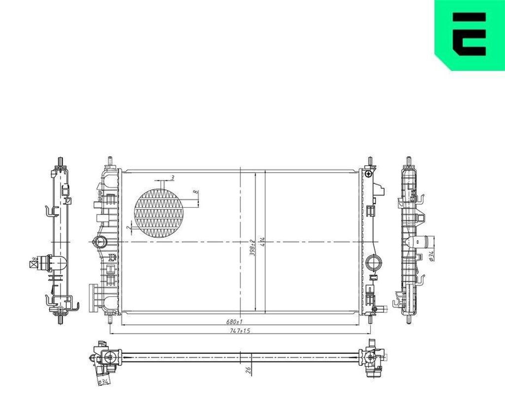 ERA 673296 Kühler Wasserkühler Motorkühler für OPEL INSIGNIA Caravan INSIGNIA INSIGNIA Stufenheck INSIGNIA A Country Tourer (G09) für SAAB 9-5...