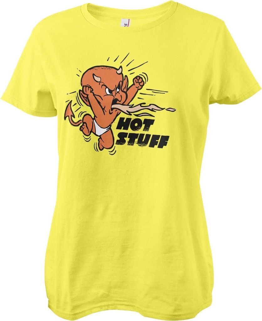 Hot Stuff Retro T-Shirt Girly Tee - Large - Yellow