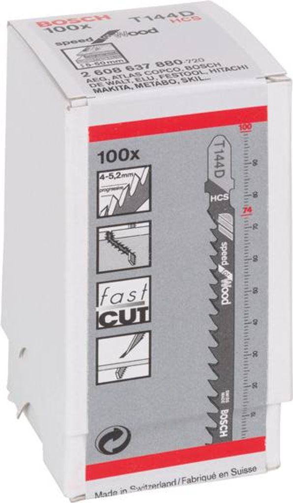 Stichsägeblatt T 144 D Speed for Wood, 100er-Pack Produktbild 