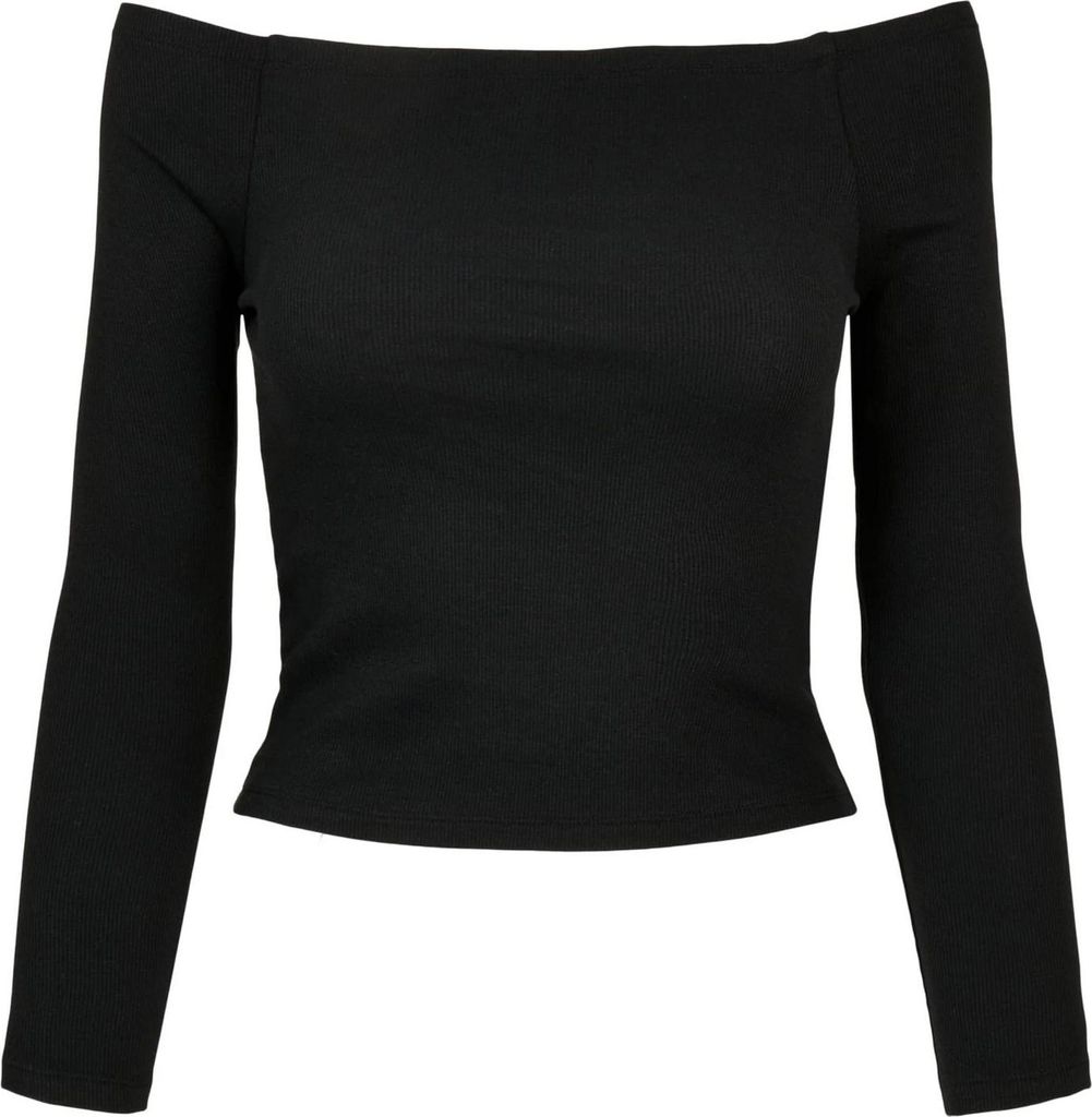 Urban Classics - Oberteil Schulterfrei für Damen Langärmlig TN1196 (3XL) (Schwarz)