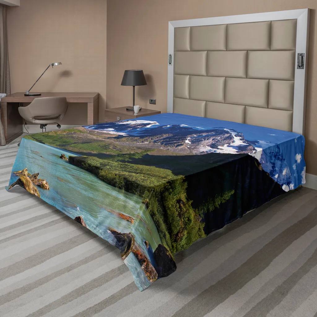 Lenzuolo ABAKUHAUS 260x228 cm | Paesaggio Montano Invernale in Microfibra